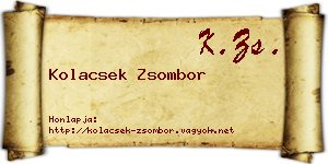 Kolacsek Zsombor névjegykártya
