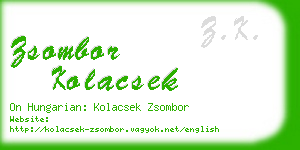 zsombor kolacsek business card